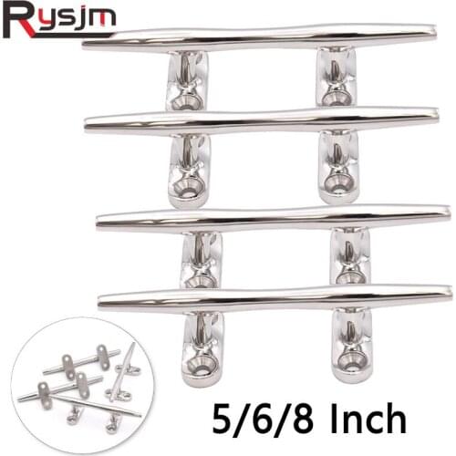 5/6/8 Inch 316 Stainless Steel Marine Boat Hollow Base Cleat Heavy Duty Boat Hollow Base Cleats for yacht accessories 4PCS/Set