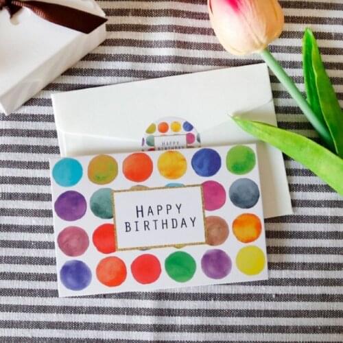 6 Sets of Happy Birthday Cards with Envelopes and Stickers Folding Cards Blank