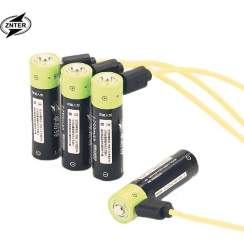 ZNTER NEW battery 1.5V AA 1700MAH li-polymer lithium li-ion rechargeable battery Charging By Micro USB Cable Batteria USB Batter