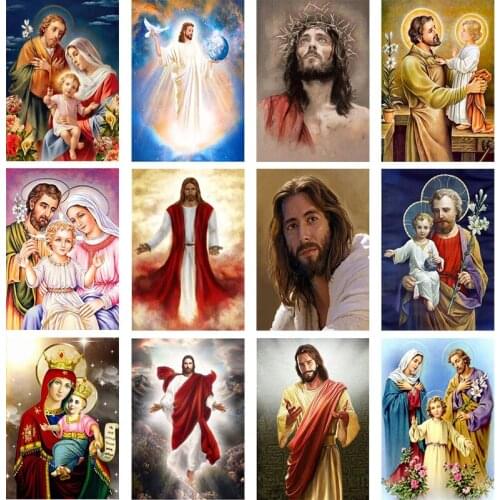 5D DIY Diamond Painting Religion Jesus Christ Icon Full Square Rhinestone Cross Stitch Diamond Mosaic Art Home Decor