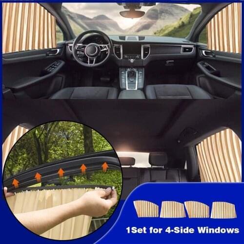 Car Curtain UV Protection Universal Full Car Four-piece Car Louver Folding Curtain Car Sun Shades With Sun Protection Windshield