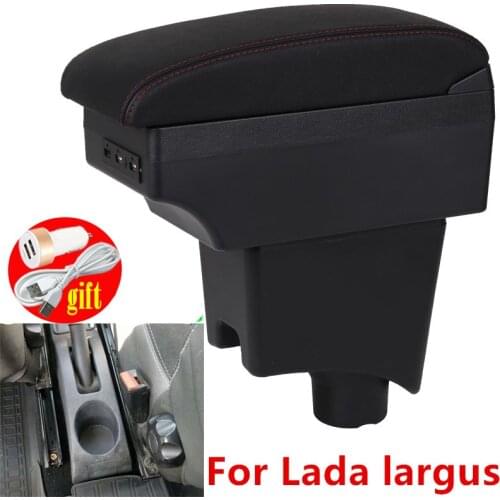 For Lada largus accessories car armrest leather arm rest USB storage box center console interior parts decoration auto