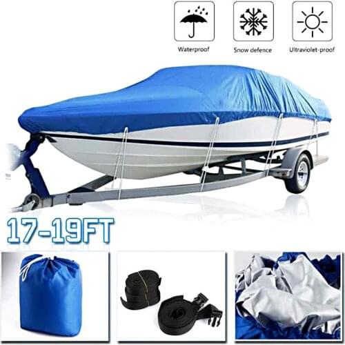Boat Cover Waterproof Silver Reflective Fit V-HULL Fishing Boat Runabout Bass Boat Heavy Duty Trailerable Fishing SKI Protection