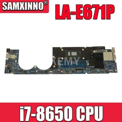 CN 03J7XX CAZ60 LA-E671P i7-8650 CPU Mainboard For Dell XPS 13 9370 Laptop Motherboard 100%Tested Working Well
