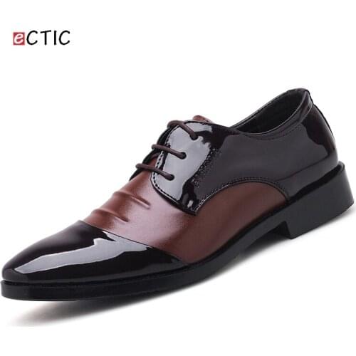 Ectic Big Size 38~47 Office Gentlemen Men Formal Shoes Pointed Toe Business Oxford For Men Dress Shoes Zapato Hombres