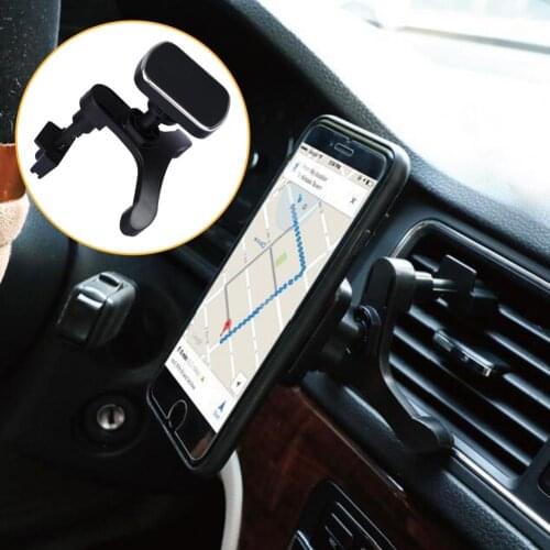 Air Vent Holder Square Magnet Spring Clip Black Universal Car Phone Mount for GPS Car Accessories