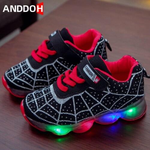 Size 21-36 Baby Luminous Shoes For Boys Girls Children Glowing Shoes With LED Lights For Girls Non-slip Kids Mesh Shoes For Boys