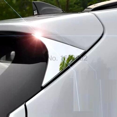 For Hyundai Tucson 2016 2017 ABS Chrome 2pcs Exterior Rear Tail Window Spoiler Trim Windshield Cover Molding Trim Accessories