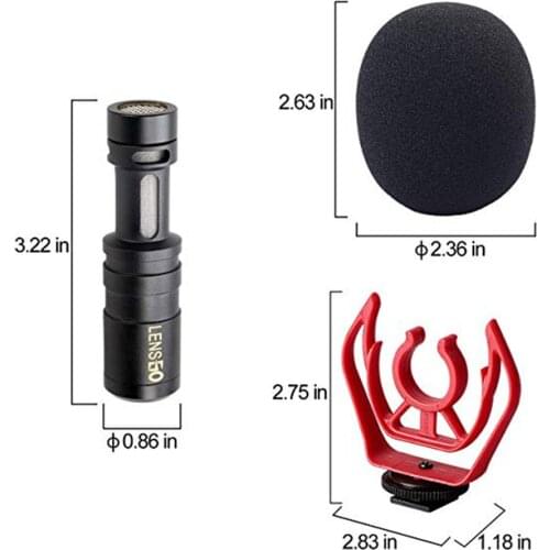 DSLR Shotgun Camera Compact Video Microphone With Shock Mount Vlogging Directional Condenser Cardioid For Gopro Canon 7D 70D