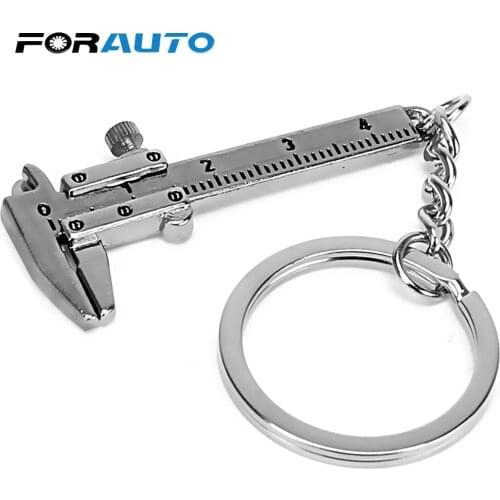 FORAUTO Keychains Keyring Car Key Rings Fashion Jewelry Pendant Car-styling Vernier Caliper Metal