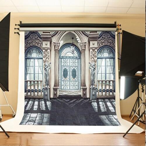 200*300cm(6.5*10ft) Photography Backdrops Wedding Background Studio European Architecture Brick Ground Dark Buildings For Lover