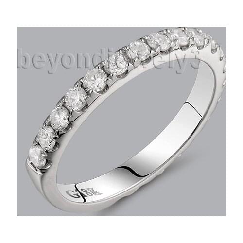Genuine Diamond White Gold Ring Band In18kt White Gold for Engagement Jewelry WU028