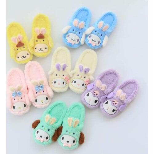 Indoor Warm Women Slippers Cute Animal Kawaii Cartoon Winter Fur Home Shoe Female Girl Nonslip Memory Foam Cotton House Slippers