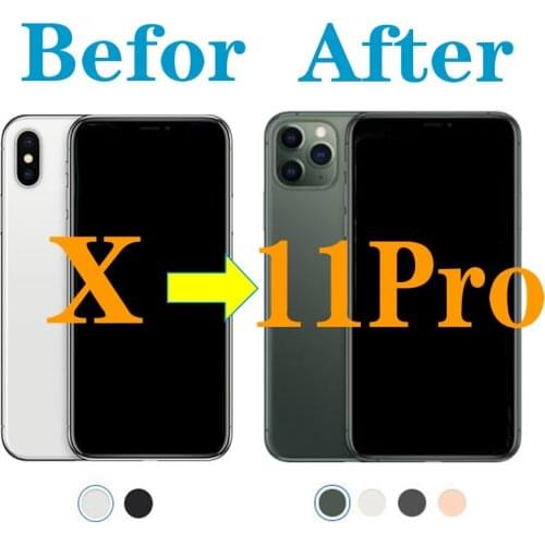 DIY 5.8 inch Battery Cover For iPhone X Housing like iPhone 11 Pro, to iPhone X into 11pro Rear Chassis Replacement with Case