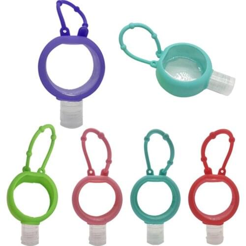 Round Solid Silicone Bath Baby Shower Hand Sanitizer Bottle Holder Portable
