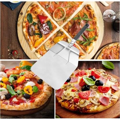 Durable Stainless Steel Pizza Shovel Pizza Shovel With Folding Handle Non-slip Pizza Spatula For Baking Homemade Pizza Bread