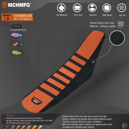 Motorcycle Pro Ribbed Rubber Artificial leather Gripper Soft Seat Cover For HONDA YAMAHA SUZUKI KAWASAKI KTM Dirt Bike Off Road