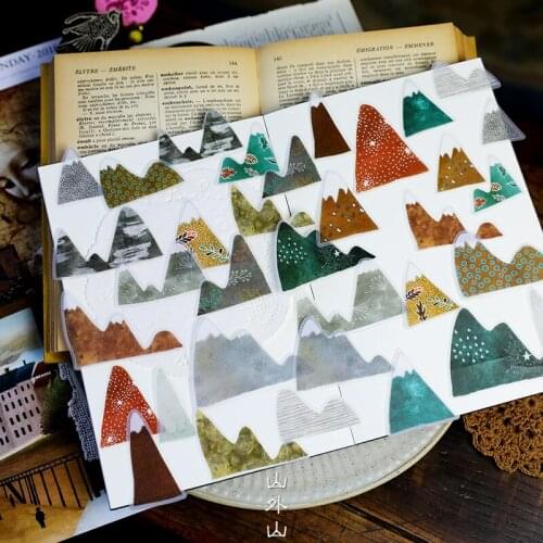 30pcs Mountain Outside Mountain Vellum Paper Stickers for Scrapbooking Happy Planner/Card Making/Journaling Project