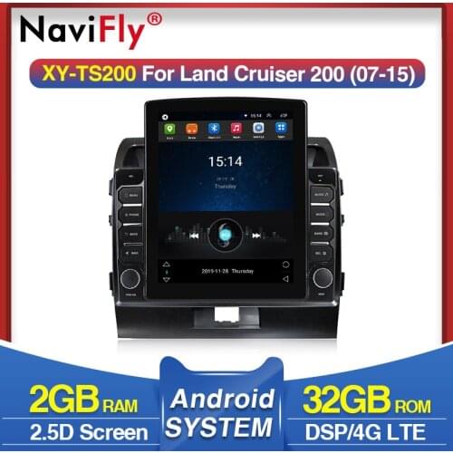 Navifly DSP Tesla Screen Car multimedia gps player For Toyota Land Cruiser 200 2008-2015 BT SWC 4G carplay car Radio Multimedia