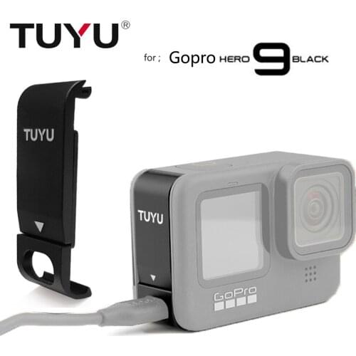 TUYU Rechargeable Side Protective Cover Battery Lid For GoPro Hero 9 Sports Camera Dustproof Battery Lid Door Cover For Hero 9