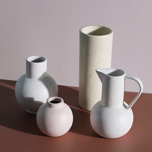 Simplicity Plain Ceramic Vase Home Living Room Decortion Flower Vase Ornament Desktop Display Flower Arrangement Hydroponics