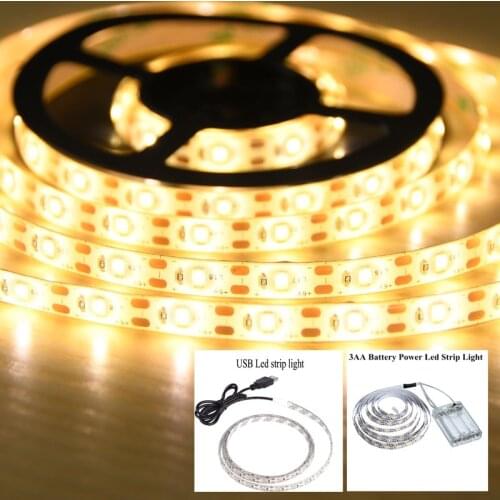 LED Lights Strip 1M 2M 3M 4M 5M SMD 2835 5V Strip Light Mirror Lights Christmas Table Decora Lights TV Background Light