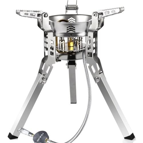 6800W Firepower Windproof Burner Camping Stainless Steel Gas Stove Outdoor Camping Foldable Burner