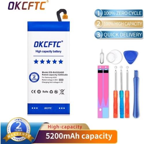 OKCFTC 5200mAh EB-BA520ABE Battery for Samsung A5 2017 A520 SM-A520F SM-A520F/DS SM-A520K SM-A520L SM-A520S