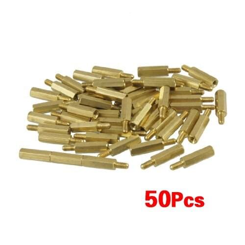 WSFS Hot Sale 50 Pcs Screw PCB Stand-off Spacer Hex M3 Male x M3 Female 15mm Length