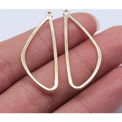 WYSIWYG 10pcs 36x15mm KC Gold Color Geometry Charms Pendant For Jewelry Making Earring Making Accessories