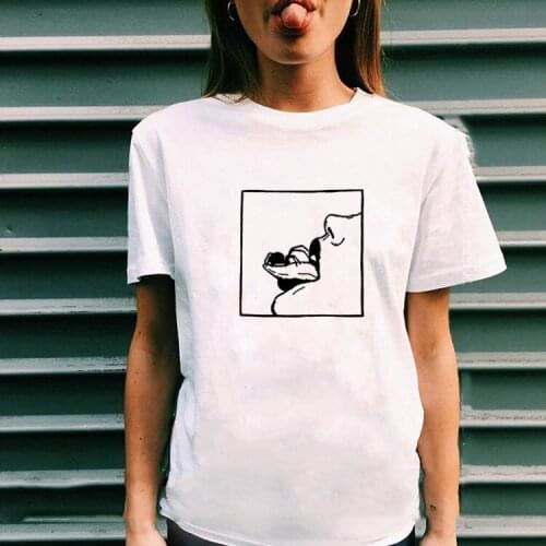 Spider Graphic Print Tshirt Women Short Sleeve Cotton T Shirts Woman Black White Loose T Shirt Women Tops Women 2020