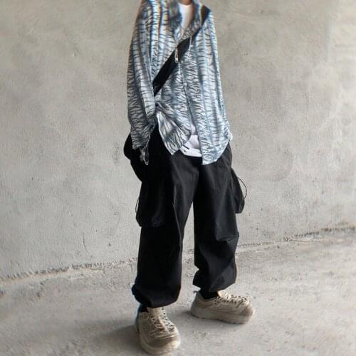 HOUZHOU Hippie Streetwear Black Cargo Pants Women Korean Fashion Punk Oversize Wide Leg Trousers For Female Techwear Hip Hop