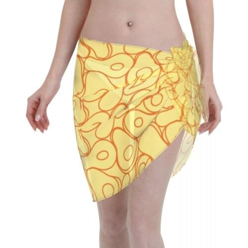 Women Beach Bikini Cover Up Avocado Wrap Skirt Sarong Scarf Beachwear Bathing Suit Beachwear Swimsuits