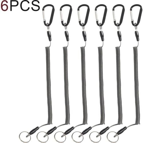 1pcs/6pcs Fishing Coiled Lanyard Tool Multicolor Safety Boating Ropes Kayak Secure Pliers Lip Grips Tackle Fish Accessories