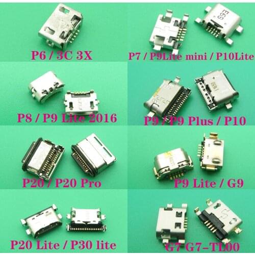 10pcs For Huawei P6 P7 G7 P8 P9 P9 plus P10 P20 Pro P20 Lite P30 Lite micro usb charge charging connector plug dock socket port
