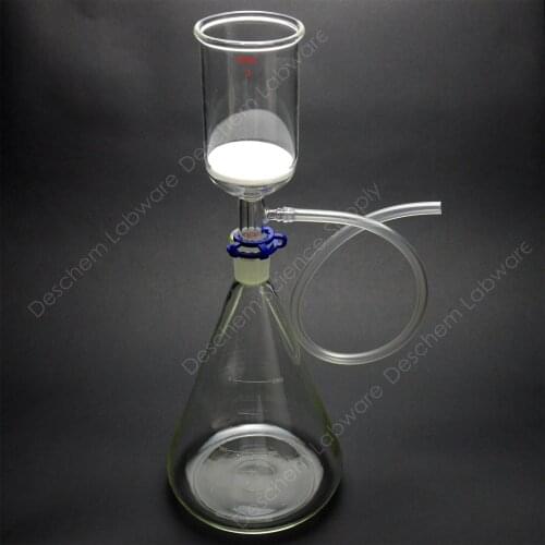 2000ml,Glass Suction Filter Device,350ml Buchner Funnel & 2 Litre Conical Flask
