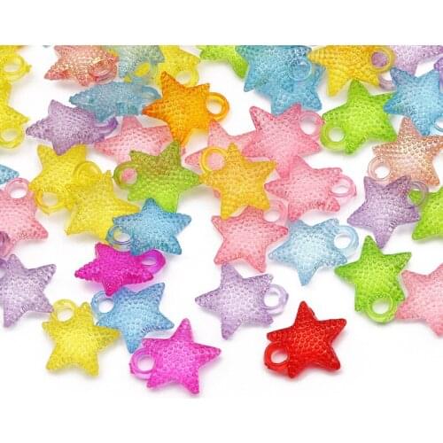 30pcs/lot Mixed Color Heart Pendant 14mm Loose Acrylic Spacer Beads For DIY Jewelry Making Charm Necklace Bracelet Accessory