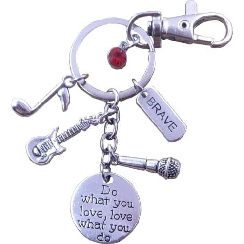 32 Styles Keychain Key Ring Charm Music Lover Microphone Beth Violin Musical Symbols Women Men Female Party Gift BU001-032
