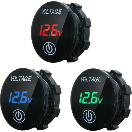 Car Motorcycle DC 12V-24V LED Panel Digital Voltage Universal Touch Capacity with Switch Display Battery OFF Meter Voltmete O7V6