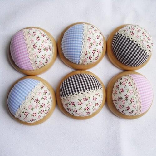 Free shipping 20pcs/lot Needle Pin Cushion handmade DIY Handcraft Tool for sewing needlework Wooden base cross stitch E05