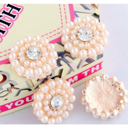 Free Shipping Wholesale 40pcs/lot 21x21mm Rhinestone Flatback Button For Hair Flower Wedding Invitation BXF145