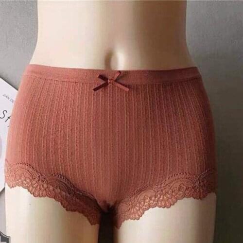 Seamless womens underwear modal breathable Lace tangas women Sexy medium waist cotton large briefs lenceria femenina kilot