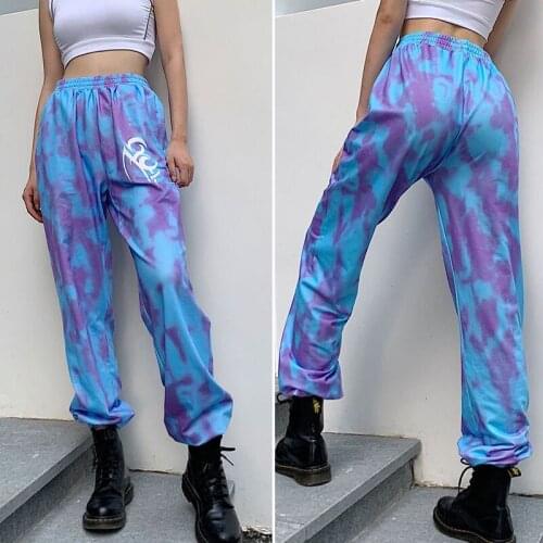 Tie Dye Sweatpants Women Cotton Trousers High Waist Cargo Pant Joggers Summer Gothic Streetwear Clothing