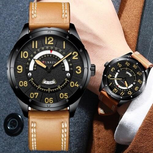 CURREN Fashion Quartz Men Watches Luxury Business Leather Watch Mens Casual Calendar Date Military Male Clock часы мужские