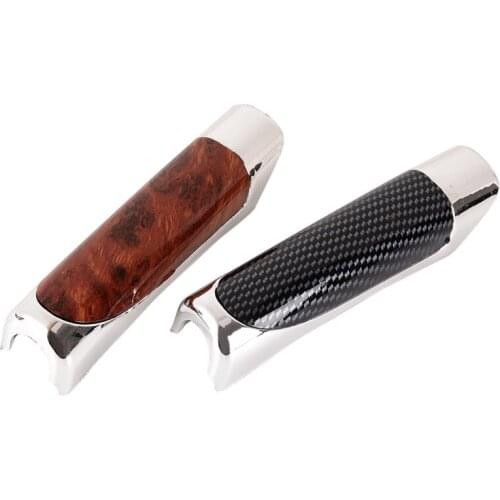 Wooden Style Hand Brake Ebrake Handle Hand Break Protect Cover Car Carbon Fiber Sleeve 1pc