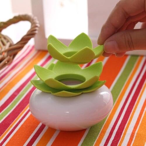 Lotus Cotton Swab Holder, Small Toothpicks Storage Organizer,Shape of Flowers Box in Canister,Dustproof Holder Home Decor