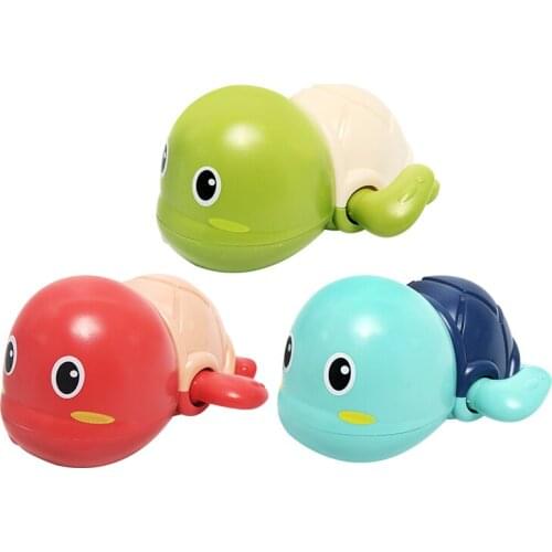 Baby Bath Toys Cute Cartoon Tortoise Classic Baby Water Toy Infant Swim Turtle Wound-up Chain Clockwork Beach Bath Toys for Kids
