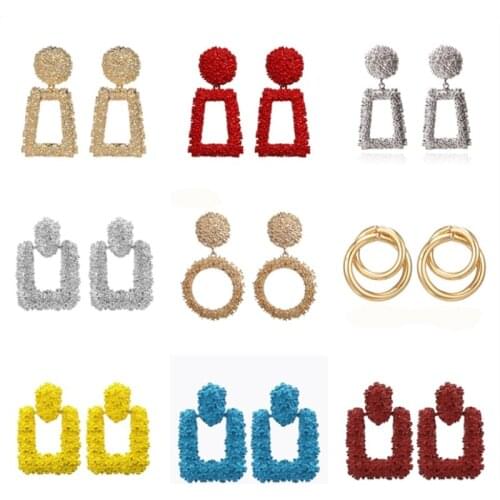 Long Metal Statement Earrings for Women Brincos Gold Geometric Round Wedding Party Boho Dangle Drop Earrings Fashion Jewelry