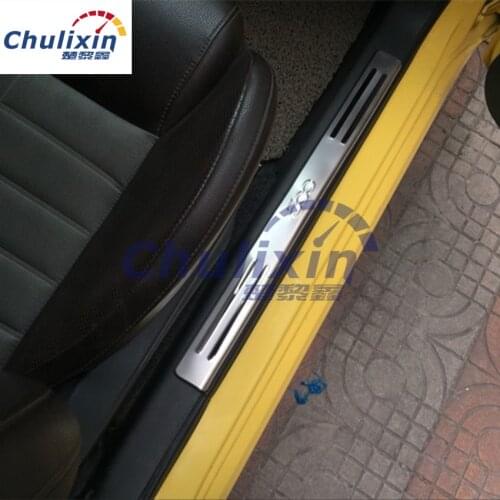 For 2010-2015 FIAT 500 stainless steel scuff plate door sill 2pcs/set car accessories
