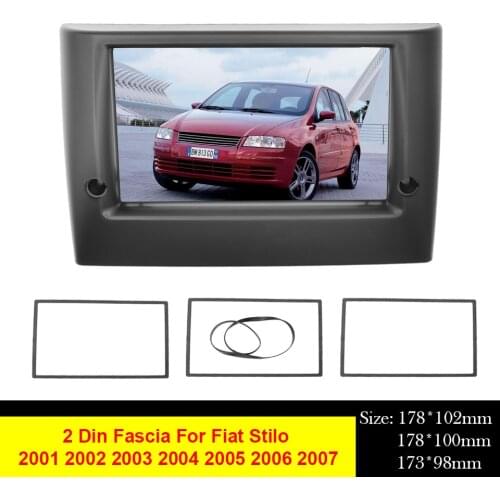 Double 2Din Car Radio Frame Fascia For Fiat Stilo 2001-2007 DVD Stereo Panel Plate Mounting Dash Installation Bezel Trim Kit